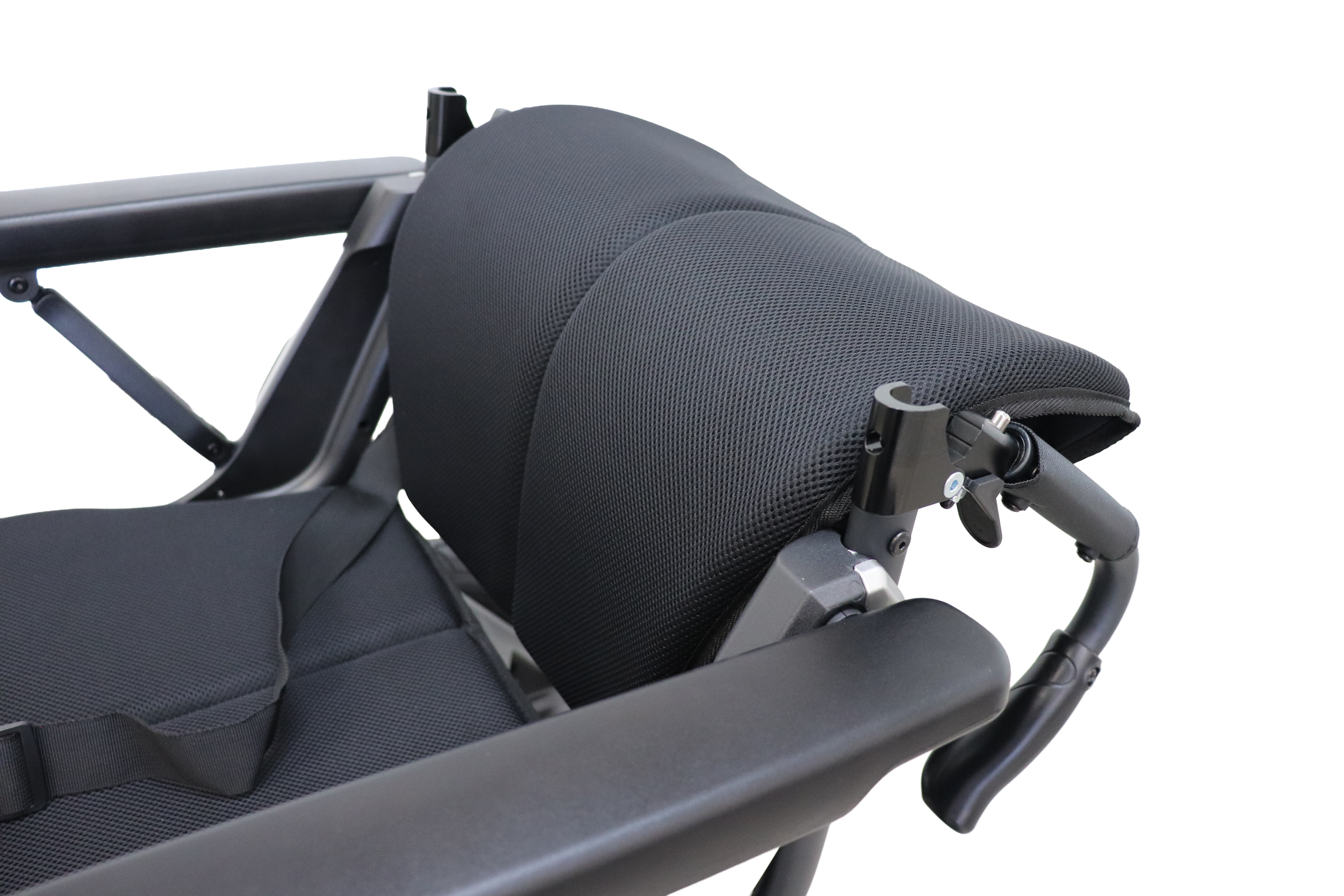 Out & About power wheelchair seat and foldable backrest